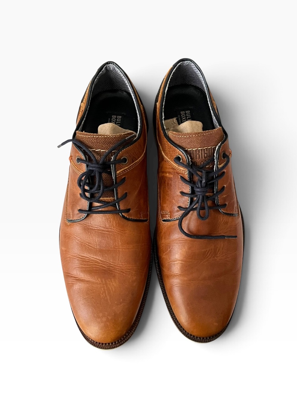 Bull Boxer Presslee Oxford Leather Brown Lace Up Shoes Mens Size 12 EU 45 Casual